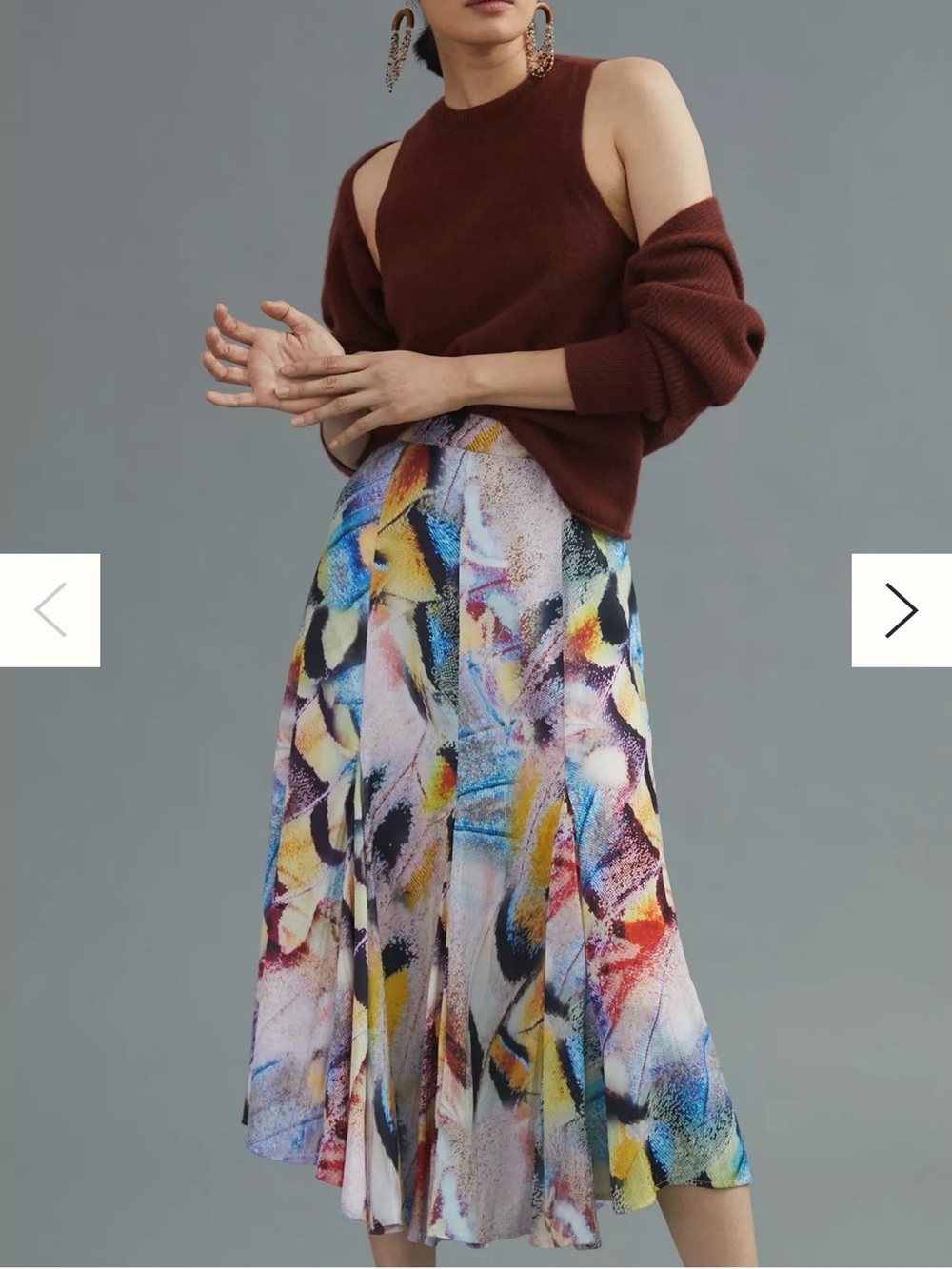 Anthropologie Women’s Midi Abstract Colorful Print Zip Skirt- Size 14 - Picture 14 of 14
